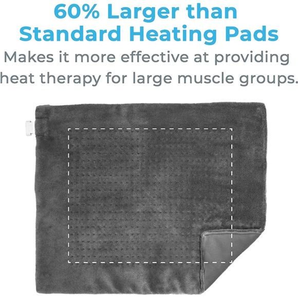 Ultra-Wide Microplush Heating Pad - 20” x 24” XXL Size & 6 Heat Settings - Picture 5 of 6